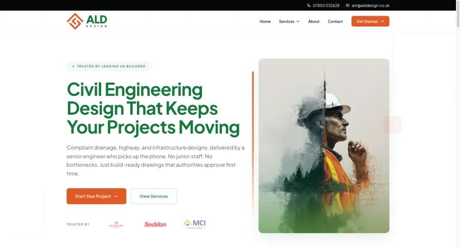 ALD Design website, built by The Marketing Portal