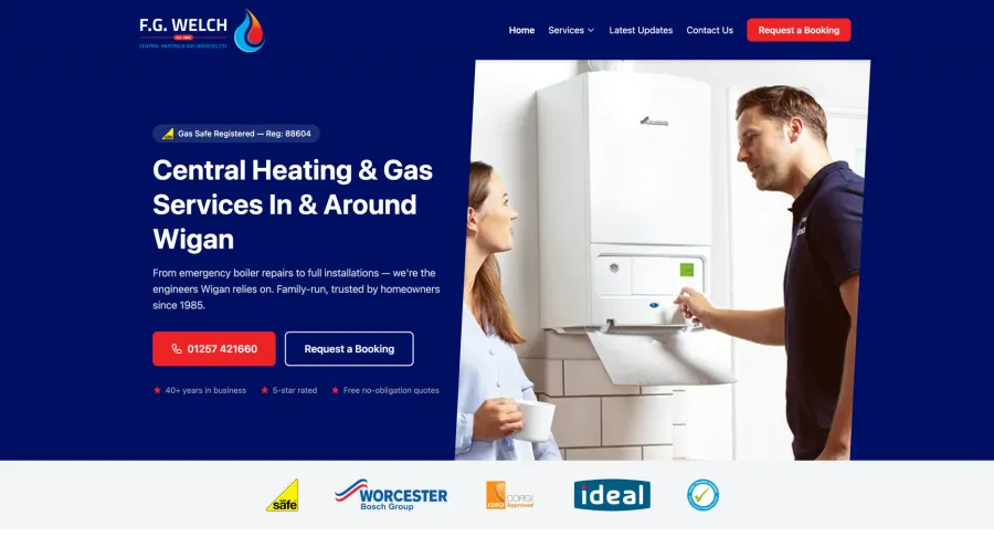 F.G. Welch website, built by The Marketing Portal
