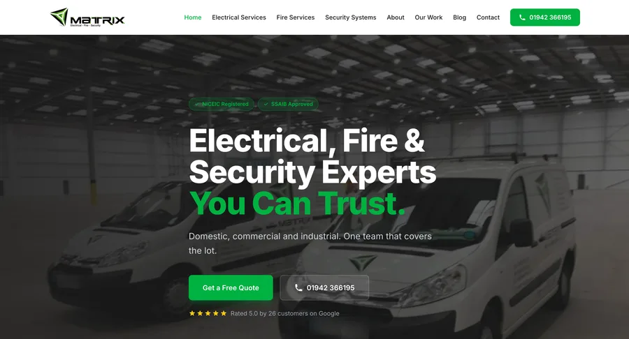 Matrix FSE website, built by The Marketing Portal